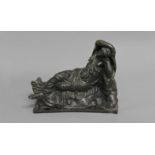 AFTER THE ANTIQUE; an Italian patinated bronze study of 'The Sleeping Ariadne', modelled as a