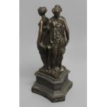 AFTER GERMAIN PILON (1528-1590), a 19th century cast and patinated bronze study 'The Three Graces'