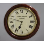 A 19TH CENTURY DIAL CLOCK BY PEARSON OF COVENTRY, with a broad circular dial with Roman numerals,