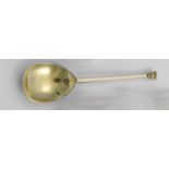 A JAMES I / CHARLES I SILVERGILT WEST COUNTRY SEAL TOP SPOON with a squat terminal, a pelleted