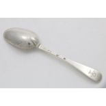 A GEORGE II SCOTTISH PROVINCIAL TABLE SPOON Hanoverian pattern with an engraved crest and motto on