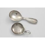 BY GEORG JENSEN:- A pre-war Danish Viking pattern caddy spoon with English import marks for London