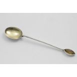 A RARE GEORGE V SCOTTISH PROVINCIAL COFFEE SPOON with a navette-shaped, faceted citrine set in the
