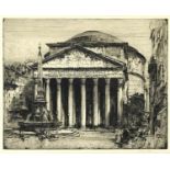 HEDLEY FITTON (1857-1929) THE PANTHEON, ROME Etching with drypoint, 1913, signed 44 x 55.5cm.;