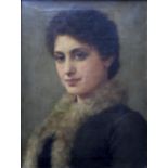 FRANK MARKHAM SKIPWORTH (1854-1929) PORTRAIT OF MISS MABEL MILLETT (1867-1951) Bust length,