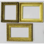 THREE PICTURE FRAMES to comprise a plain moulded rectangular frame with reeded border, to fit 24.5 x