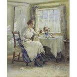 WILLIAM KAY BLACKLOCK (1872-1924) NEWS FROM A FRIEND Signed and dated 17, watercolour 57.5 x