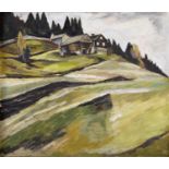 •HENRIK SØRENSEN (1882-1962) ALPINE SCENE Signed with initials in monogram and dated 17, oil on