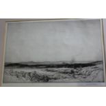 •FOUR ETCHINGS comprising a Scottish landscape (view to the Firth of Forth?) and `Tower Walk,