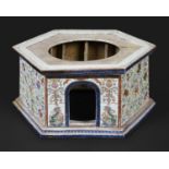 18THC CHINESE PORCELAIN PAGODA STAND a large 18thc hexagonal porcelain base for a Pagoda, the