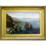 ALAN STEPNEY GULSTON (1844-1919) A ROCKY COAST (PEMBROKESHIRE?) Oil on canvas 49.5 x 74.5cm.