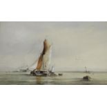 GEORGE HYDE CHAMBERS (1803-1840) ON THE MEDWAY Watercolour and pencil with some scratching out 18.