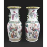 PAIR OF LARGE 19THC CHINESE VASES a large pair of Chinese export vases, each painted with a