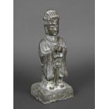 CHINESE BRONZE FIGURE OF A SCHOLAR probably 17thc and late Ming Dynasty, a large bronze figure of