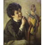 MARCELLIN GILBERT DESBOUTIN (1823-1902) THE YOUNG PUPPETEER Signed and dated 1882, oil on canvas