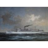 ANGLO-CHINESE SCHOOL, 20th CENTURY THE SUBMARINE DEPOT SHIP, HMS TITANIA Oil on linen 39.5 x 54.5cm.