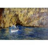 GAETANO ESPOSITO (1858-1911) GROTTA AZZURRA, CAPRI Signed and inscribed Capri, oil on thin panel