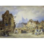 CIRCLE OF JOHN SCARLETT DAVIS (1804-1845) LA RUE HAUTE DES TANNEURS, AMIENS Watercolour 55 x