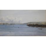 CHARLES DAVIDSON (1824-1902) FALMOUTH Signed, inscribed Falmouth, watercolour and pencil 22 x 38.