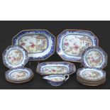 CHINESE FAMILLE ROSE & UNDERGLAZE BLUE PART DINNER SERVICE Qing Dynasty, Qianlong Period, each