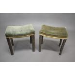 PAIR OF CORONATION STOOLS - GEORGE VI two limed oak stools, one stamped GR VI Coronation, B