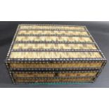 ANGLO INDIAN PORCUPINE QUILL WORKBOX a porcupine quill and inlaid workbox, the interior with 9