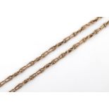 A 9CT GOLD FANCY LINK CHAIN NECKLACE 55cm long, 32.5 grams