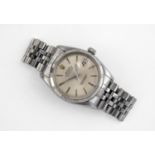 A GENTLEMAN'S STAINLESS STEEL OYSTER PERPETUAL DATEJUST WRISTWATCH BY ROLEX the signed circular dial