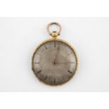 A FRENCH GOLD OPEN FACED POCKET WATCH the dial engraved with an urn and foliage and Roman