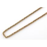 A 9CT GOLD FANCY LINK NECKACE 40cm long, 23.2 grams