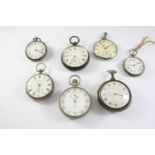 A SILVER OPEN FACED POCKET WATCH BY J.W. BENSON, LONDON the signed white enamel dial with Roman