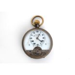 A GUN METAL 8 DAYS POCKET WATCH the white enamel dial signed Hebdomas Patent, with Roman numerals,