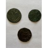 THREE ENGLISH MEDIEVAL COPPER-ALLOY JETTONS. Three Jettons, 13th-14th Century. Including a Penny