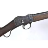 A 19TH CENTURY MARTINI HENRY 577 450 RIFLE. A Martini Henry rifle with an 82.5cm tapering barrel