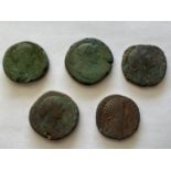 ROMAN EMPIRE, FIVE SESTERTIUS. Sestertius for Trajan, 98-117 AD, Lucilla, 164-69 AD, Commodus, 176-