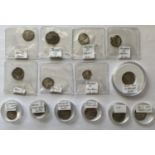 A COLLECTION OF HAMMERED SILVER TO INCLUDE SCOTTISH COINS. A small collection of hammered silver