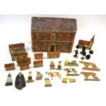 DOLLS HOUSE, MODEL BUILDINGS & ANIMALS - HARROW WAR REFUGEES TOY INDUSTRY an interesting wooden