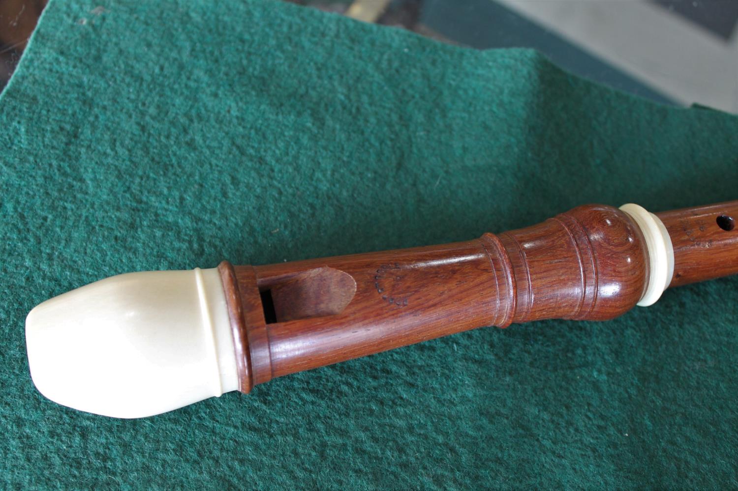ROBERT GOBLE BOXED IVORY & WOODEN RECORDER a wooden recorder with ivory mouthpiece and ivory - Image 7 of 22