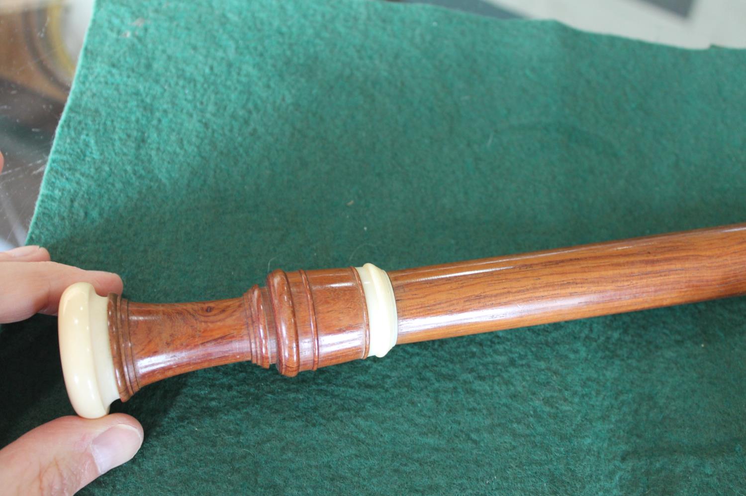 ROBERT GOBLE BOXED IVORY & WOODEN RECORDER a wooden recorder with ivory mouthpiece and ivory - Image 14 of 22