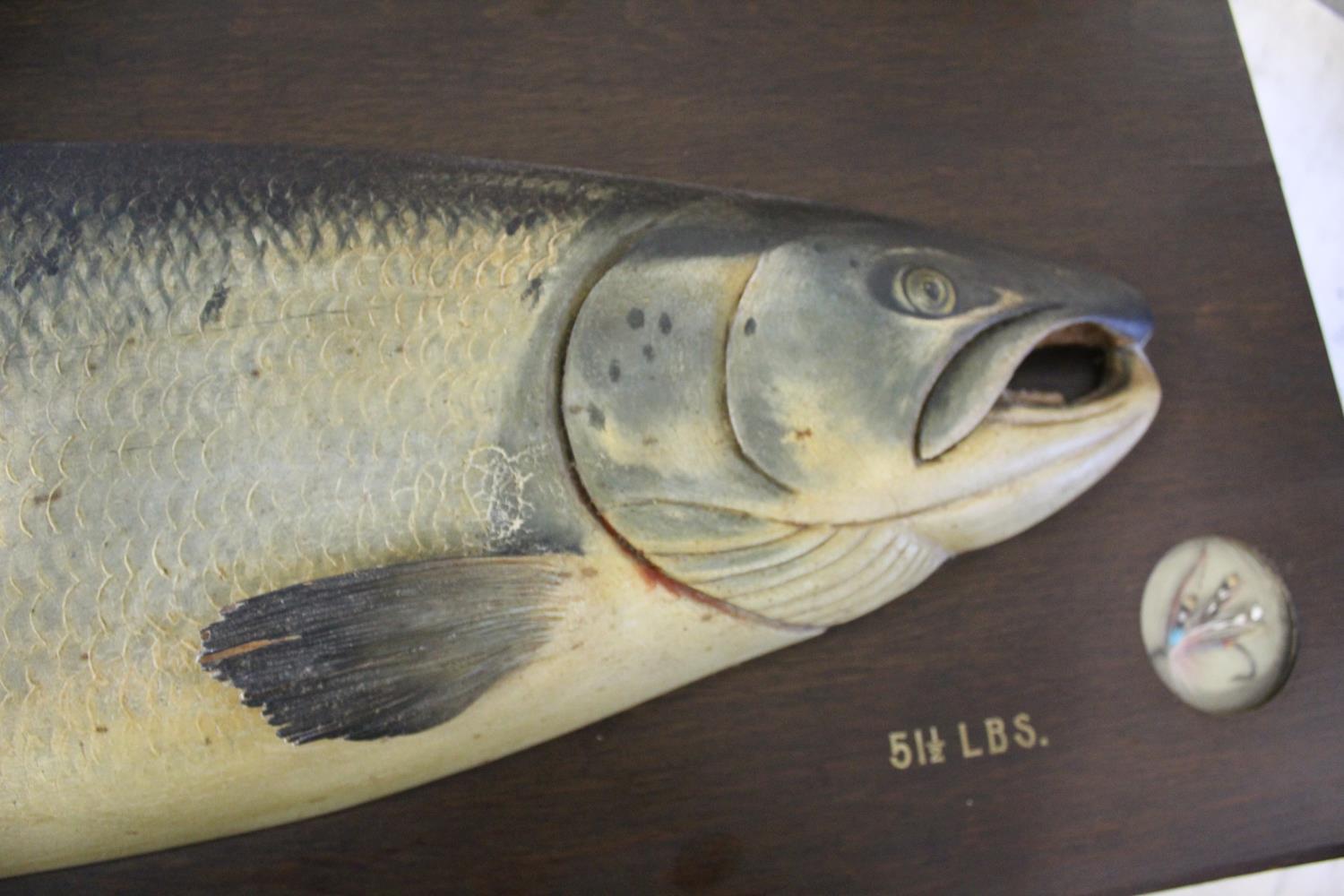 CARVED & PAINTED HALF BLOCK MODEL OF A SALMON - NORHAM ON TWEED, 1922 a large and impressive painted - Image 14 of 25