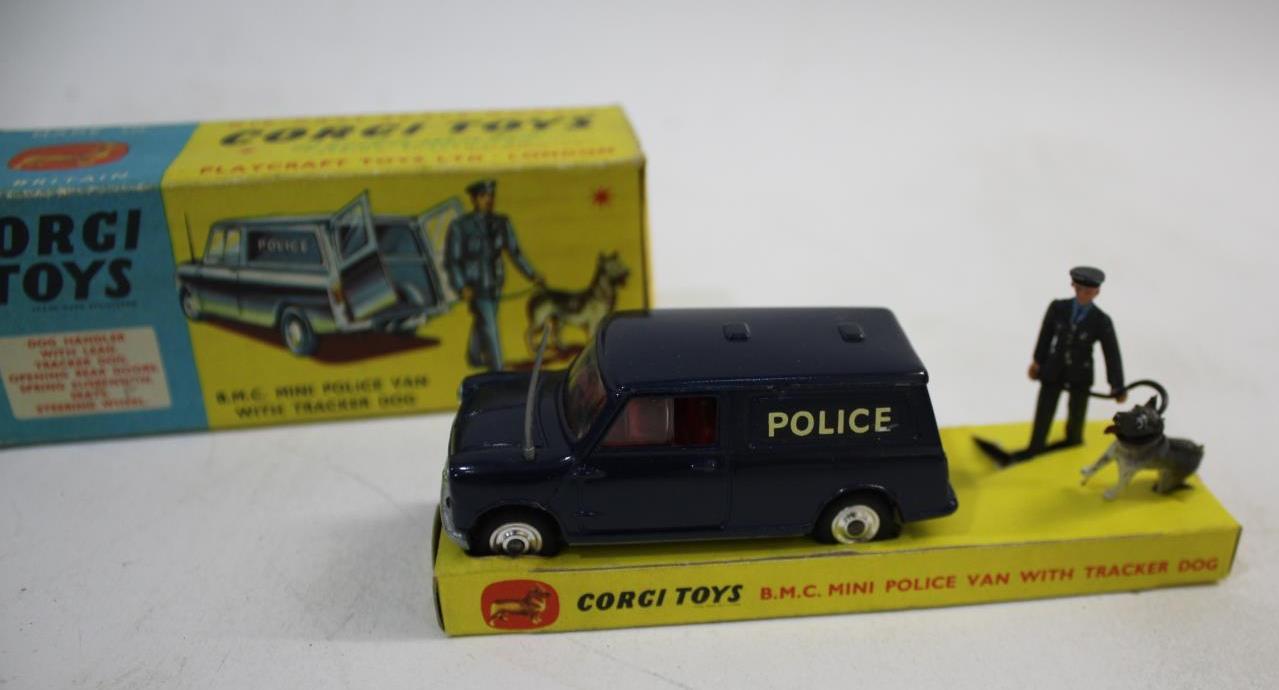 CORGI TOYS - POLICE VAN a boxed 448 B.M.C Mini Police Van with tracker dog (blue body and red - Image 2 of 3