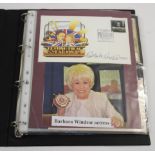 TELEVISION PROGRAMMES & FAMOUS PEOPLE - SIGNED FIRST DAY COVERS & AUTOGRAPHS 13 albums of signed