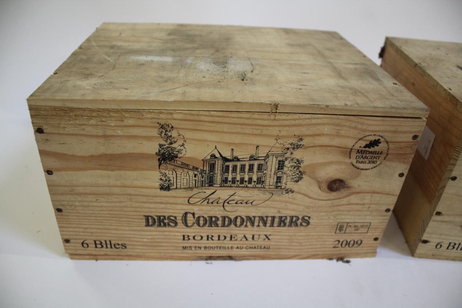 WINE - TWO CASES OF CHATEAU DES CARDONNIERS 2 unopened wooden cases with 12 bottles of Chateau Des - Image 2 of 3