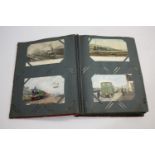 POSTCARD ALBUM - TRAINS & SHIPS a large album with various locomotives (Dover Boat Express, Dulwich,