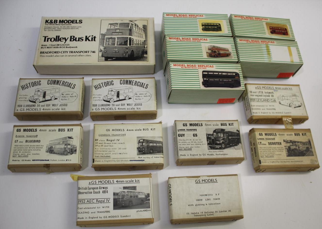GS MODELS - BOXED BUS KITS 7 boxed white metal boxed kits, including 1952 AEC, Regal IV, 1939