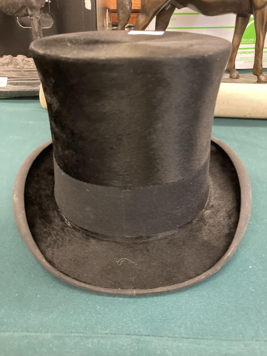 LEATHER HAT BOX & TOP HATS a mixed lot including a leather hat box, marked inside for Dunlap & Co ( - Image 7 of 17