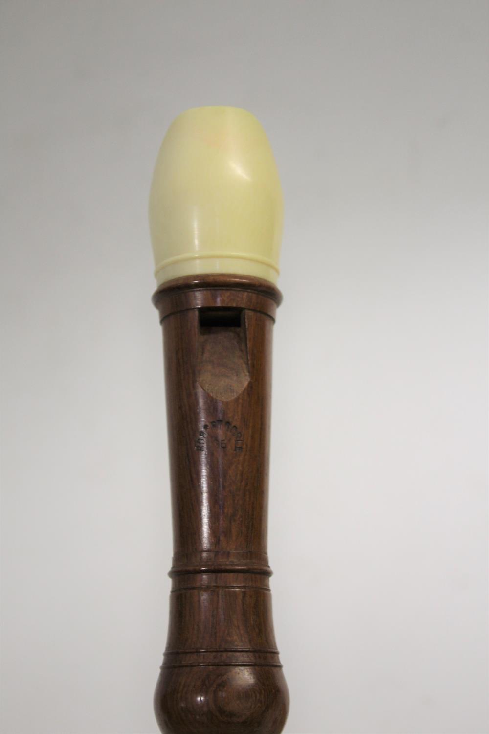 ROBERT GOBLE BOXED IVORY & WOODEN RECORDER a wooden recorder with ivory mouthpiece and ivory - Image 3 of 22