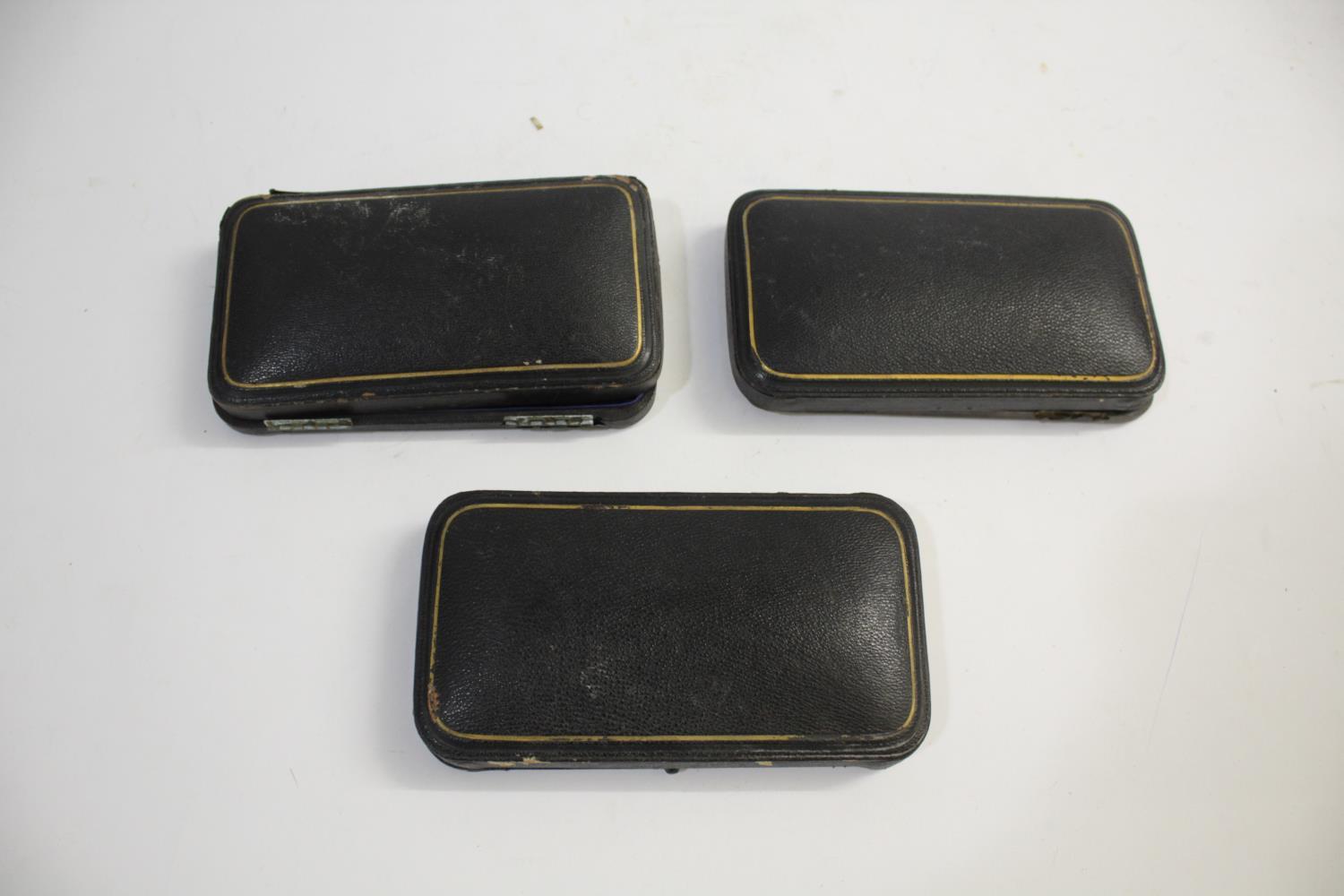 EDE & SONS BOXED 19THC BUCKLES three sets of shoe buckles within silk and velvet lined boxes, each - Image 2 of 2