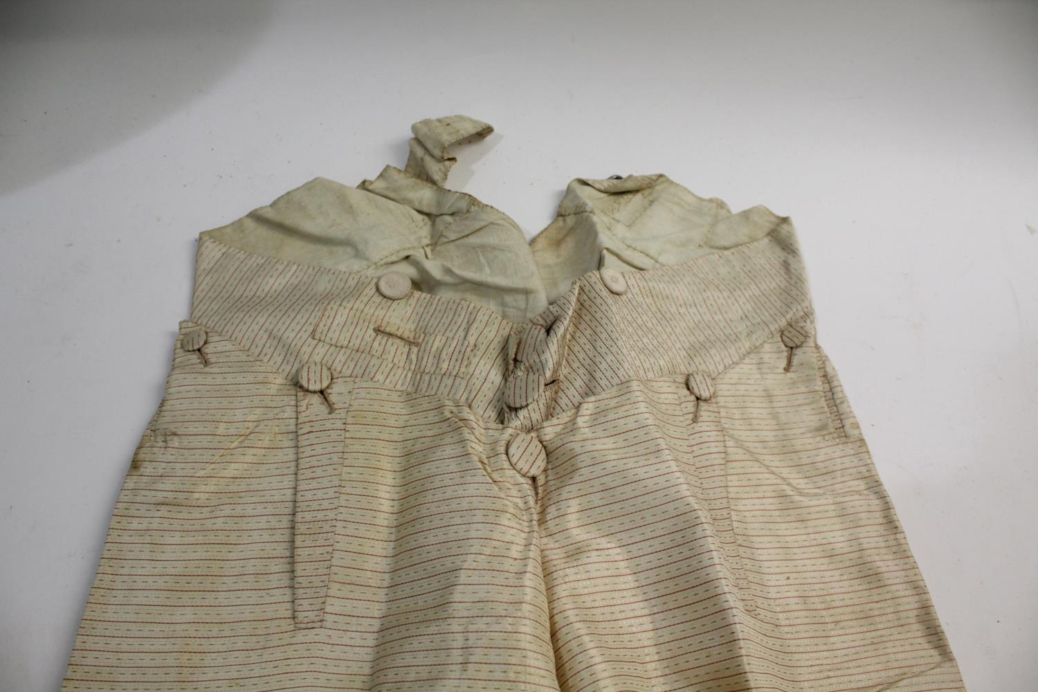 EARLY 19THC SILK COURT BREECHES circa 1825, a pair of silk breeches worn by Sir Robert Burton of - Image 3 of 5