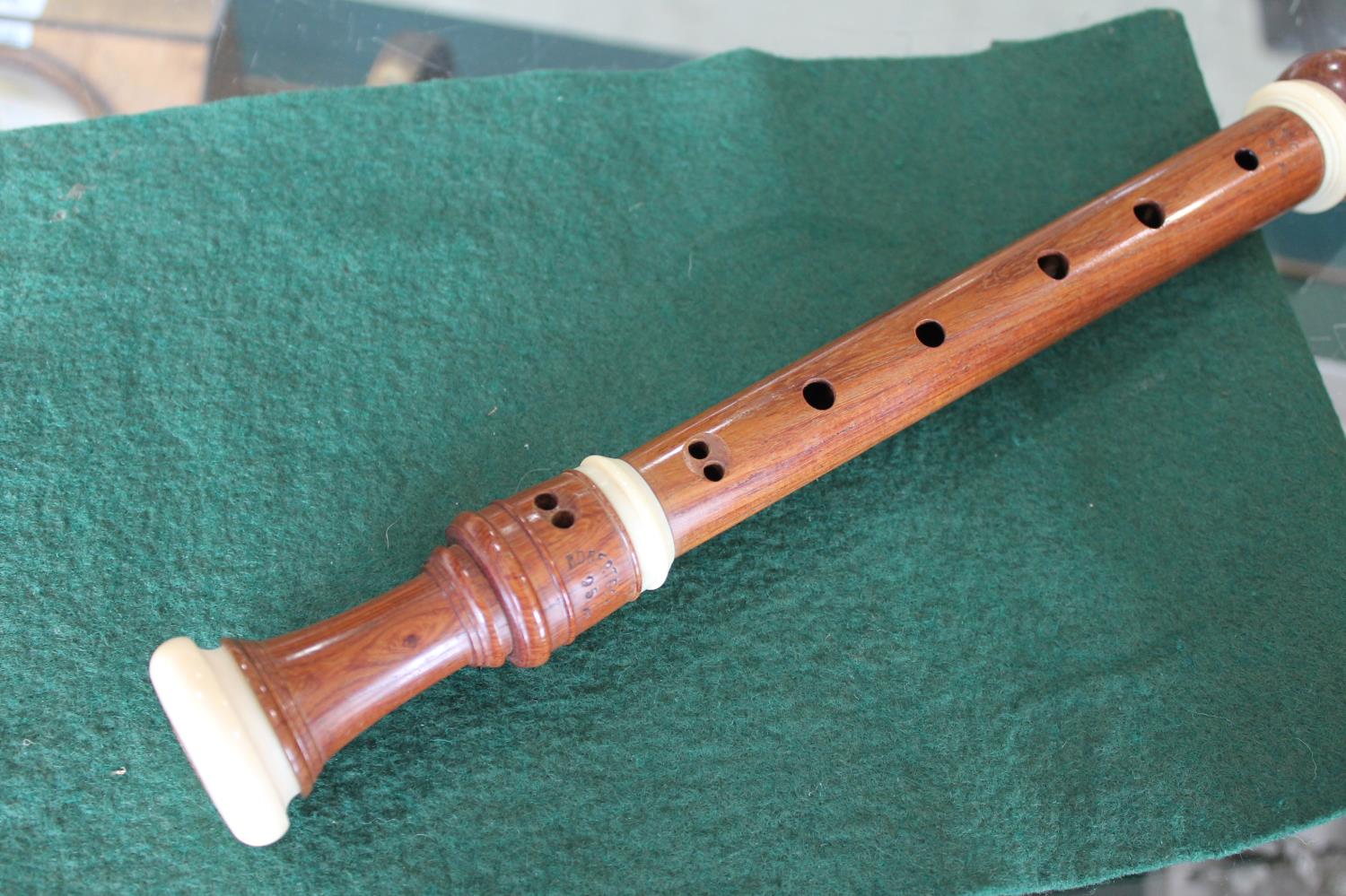 ROBERT GOBLE BOXED IVORY & WOODEN RECORDER a wooden recorder with ivory mouthpiece and ivory - Image 11 of 22